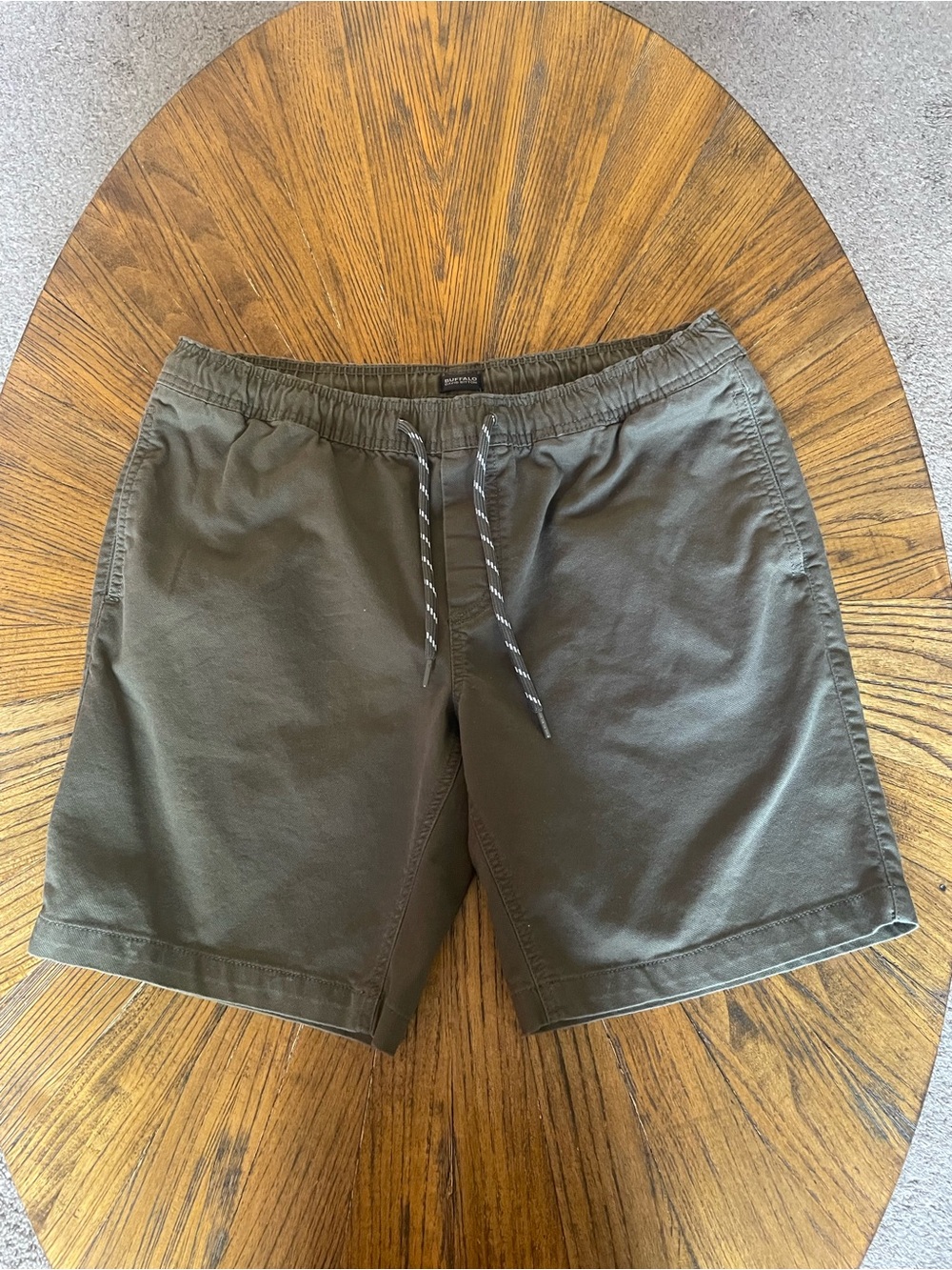 Buffalo David Bitton Olive Green Men’s Flat Front Shorts